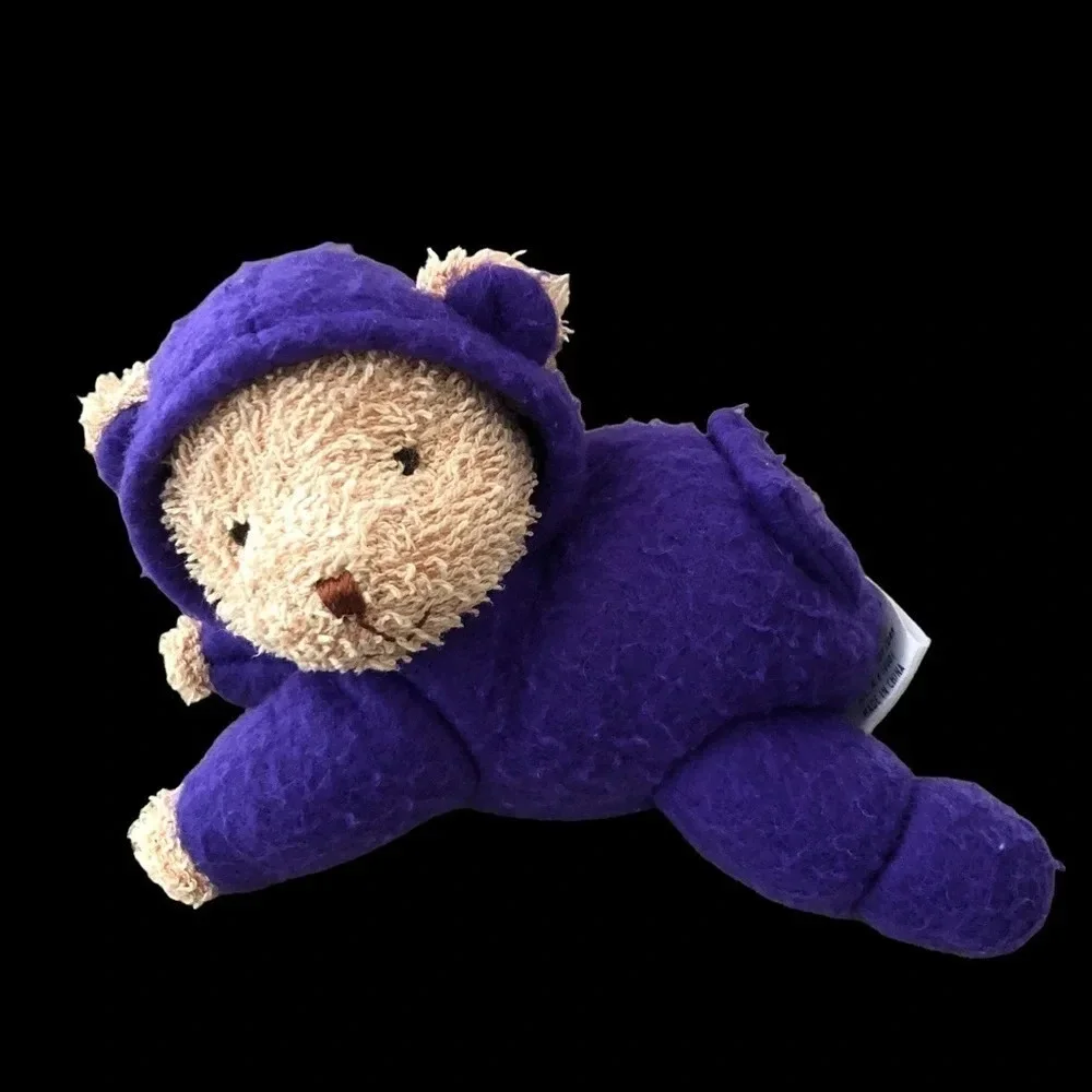 Vintage carters by prestige toy‎ tiny crawling teddy bear terry cloth purple 6”